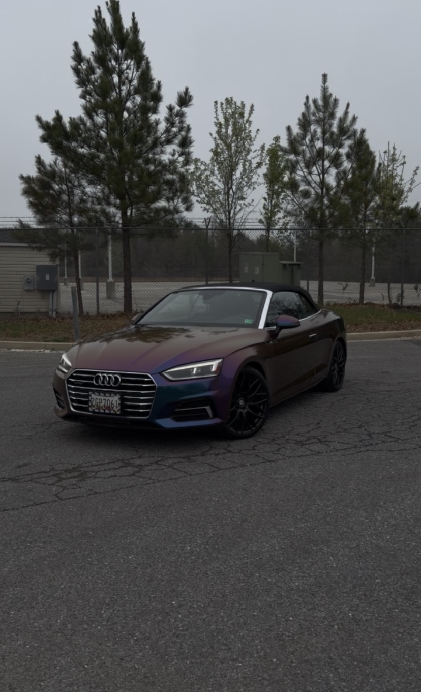 Color shift Audi A5 convertible window tinting in Waldorf, MD