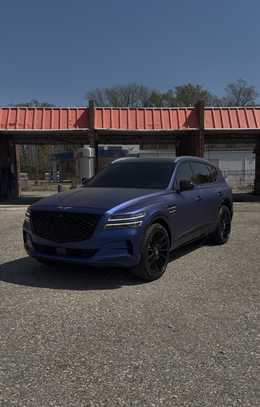 Matte blue Genesis GV80 window tint, Waldorf MD